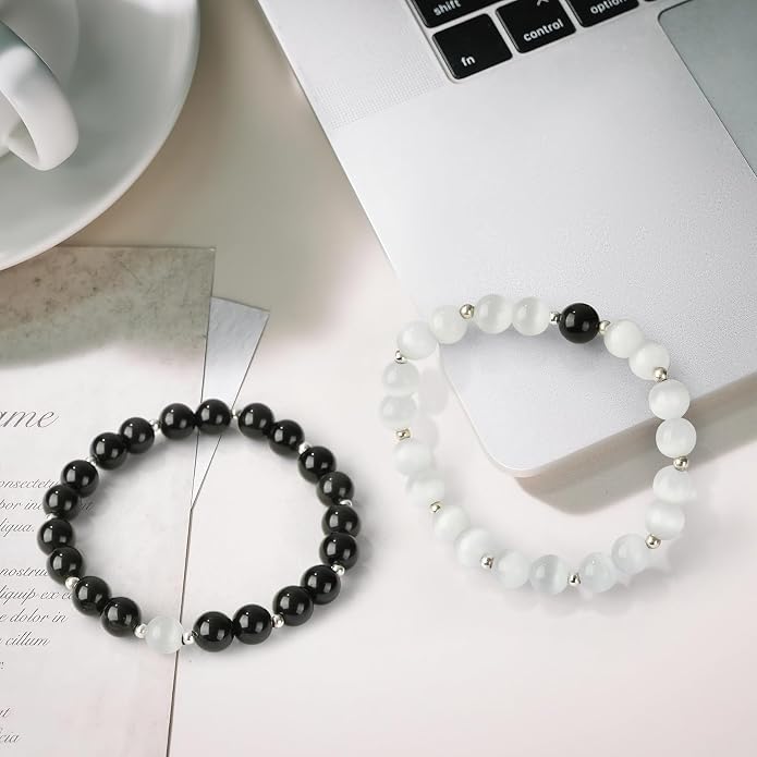 Pure Natural Round Gemstone Bracelet Healing Crystal Stretch Beaded Bracelet Suitable for Men and Women