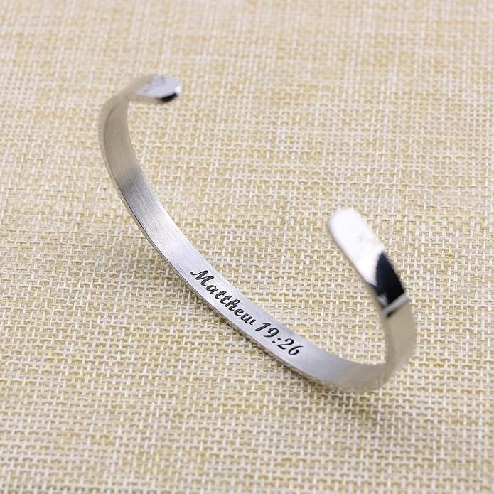 Memgift 𝐂𝐡𝐫𝐢𝐬𝐭𝐢𝐚𝐧 𝐁𝐫𝐚𝐜𝐞𝐥𝐞𝐭𝐬 for 𝐖𝐨𝐦𝐞𝐧 Inspirational Gifts Bible Verse Religious Faith Jewelry Cuff Bracelet Mothers Day Christmas Birthday Jewelry for Her Mother Daughter