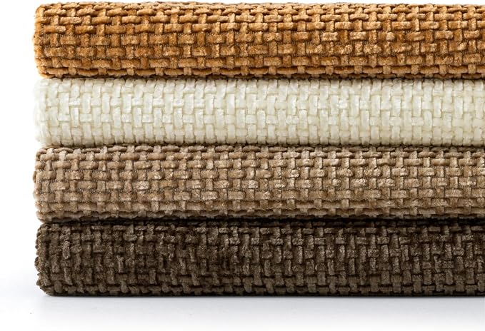 MIULEE Pack of 4 Brown Couch Throw Pillow Covers 24x24 Inch Soft Decorative Chenille Pillows Farmhouse Accent Cushions for Boho Fall Home Decor Sofa Bedroom Living Room