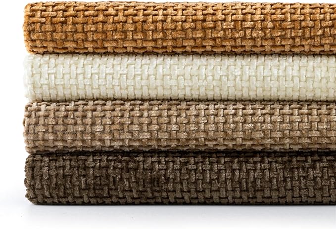 MIULEE Pack of 4 Brown Couch Throw Pillow Covers 20x20 Inch Soft Decorative Chenille Pillows Farmhouse Accent Cushions for Boho Fall Home Decor Sofa Bedroom Living Room