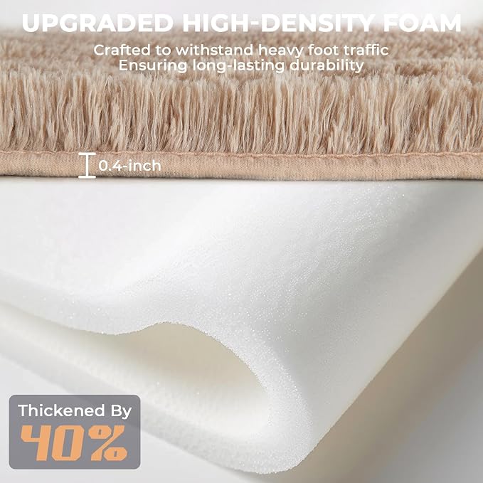 OPPODREAM 4x6 Beige Rugs for Bedroom, Ultra-Soft Fluffy Area Rugs for Living Room, 4 x 6 Shag Carpet for Nursery, Kids, Girl, Boy, Baby, Plush, Fuzzy, Shaggy, Cute Home Decor
