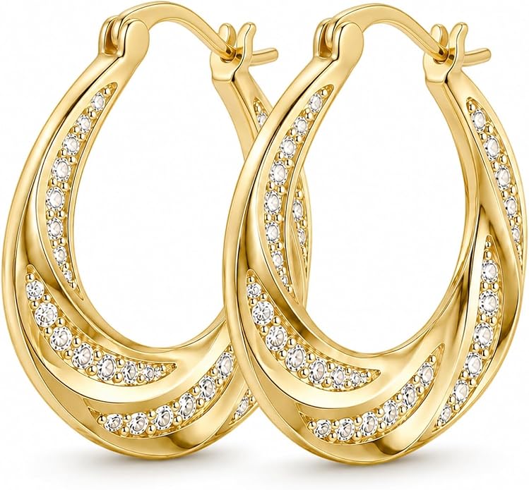 Gold Dainty Hoop Earrings for Women Hypoallergenic Lightweight 14K Gold Huggie Earrings Jewelry Valentines Day Gifts for Wife Girlfriend Her
