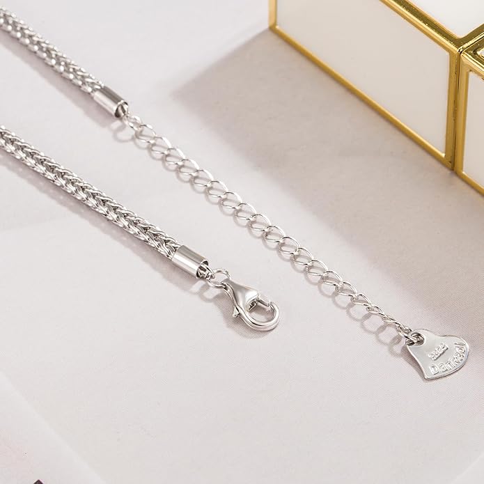 Dankadi Women 925 Sterling Silver Anklets Bracelet Men Simple Chopin/Box Chain/Twist Rope Chain Summer Beach Foot 24k Gold Plated Jewelry Gift