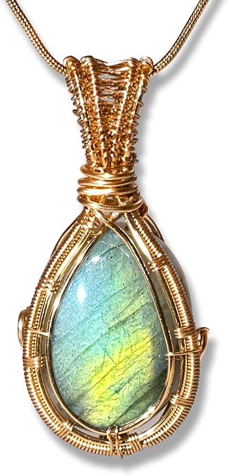 Natural Faceted Labradorite Pendant Necklace – Unique Stone of Magic & Transformation, Iridescent Flash Gemstone Jewelry, Handmade Healing Crystal Gift for Women, Birthday, Anniversary, Spiritual Awakening & Intuition