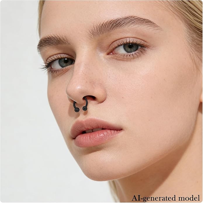 20G-00G Septum Rings Ear Gauges Earrings Stretching Kit 316L Surgical Steel Horseshoe Septum Pa Piercing Jewelry for Women 10mm 12mm 14mm 16mm