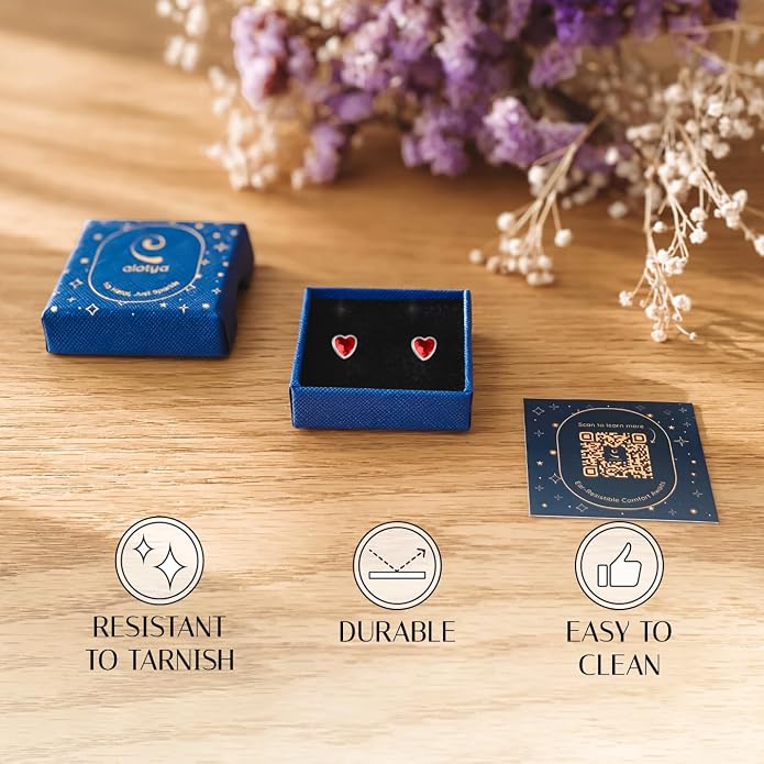 Medical Grade Plastic Earrings for Sensitive Ears, Nickel Free, Hypoallergenic Earrings for Girls and Women, Comfortable, Lightweight and Metal Free Cubic Zirconia