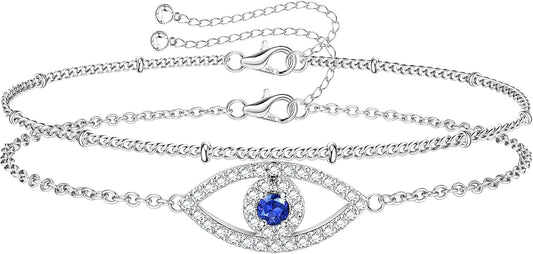 MILACOLATO 925 Sterling Silver Clasp Paperclip Chain Bracelets 14K White Gold Plated Solid Diamond-Cut Paperclip Chain Women Bracelet Adjustable Layered Satellite Beads Bracelets for Women