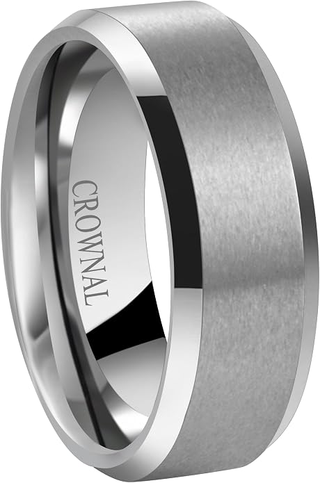 6mm 8mm 10mm Black Tungsten Wedding Band Ring Men Women Matte Finish Beveled Edges Comfort Fit Size 5 To 17