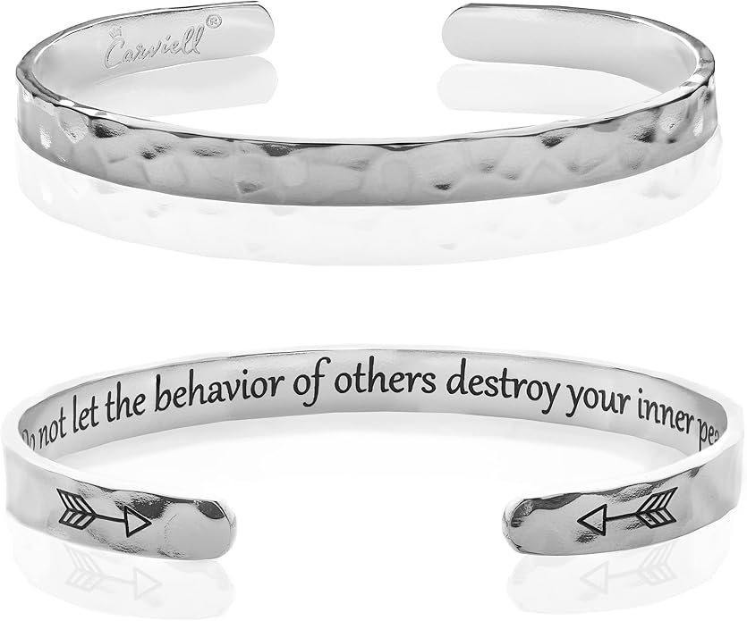Carviell Bracelet - Gifts for Women – Inspirational, Friendship, Love, Mom, Daughter, Sister, Christian, Graduation, Memorial & Wedding Gifts – 100+ Phrases – Stainless Steel, Gift-Ready
