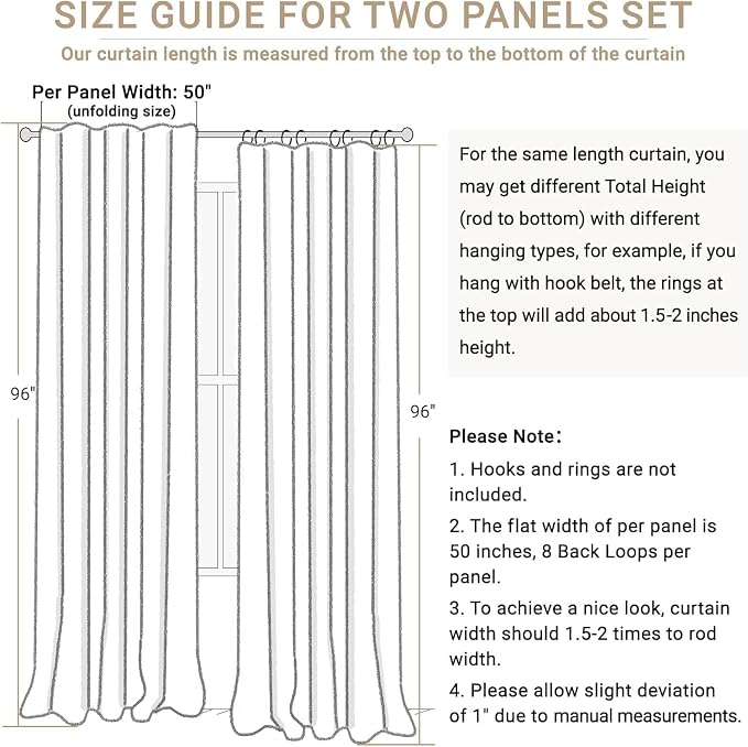 100% Blackout Shield Grayish Blue Linen Blackout Curtains for Bedroom 84 Inches Long, Back Tab/Rod Pocket Living Room Drapes, Thermal Insulated Blackout Curtains 2 Panels Set, 50" W x 84" L