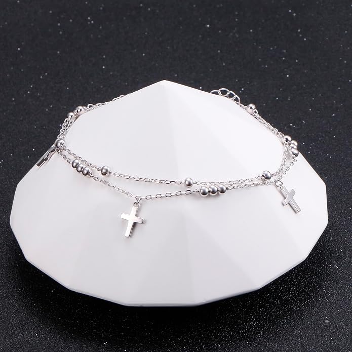 Alphm Anklet for Women S925 Sterling Silver Adjustable Plus Foot Plus Ankle Bracelet Jewelry
