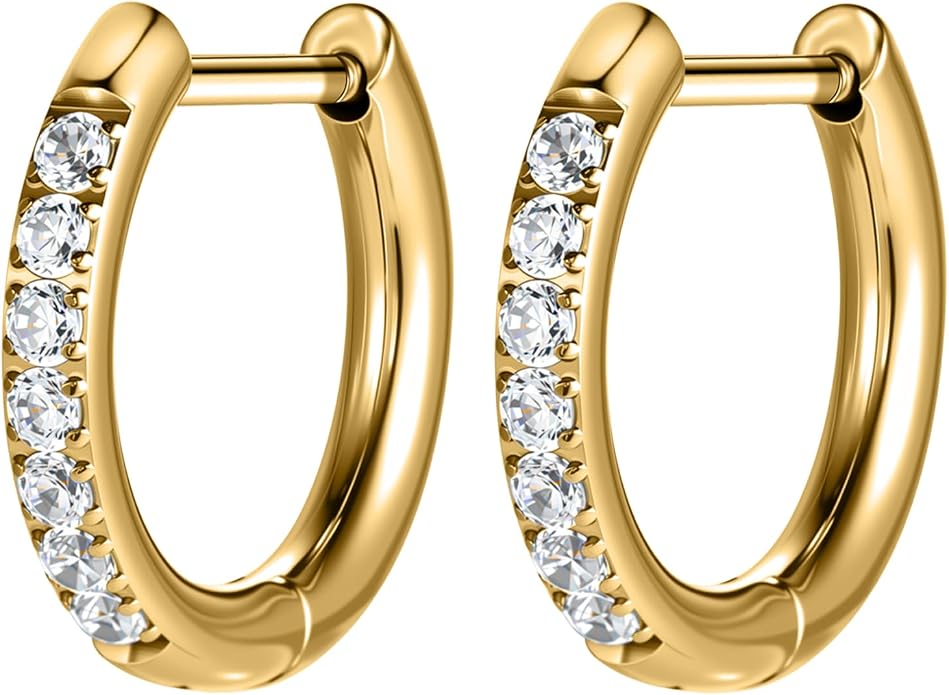 AOEDEJ G23 Titanium Hoop Earrings 18G Small Huggie Earrings Medical Grade Titanium Earring 8mm/10mm/12mm Cartilage Earring Hoop for Women Men Sensitive Ears