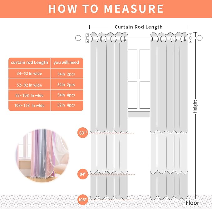 XiDi Curtains for Girls Bedroom Kids Room Unicorn Princess Theme Home Decor 72 inches Length Grey/Pink/Purple, W52 X L72 2 Panels