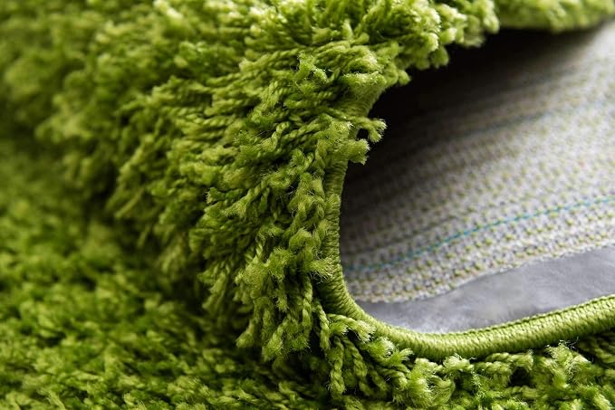 Unique Loom Solid Shag Collection Area Rug (2' 6" x 19' 8" Runner, Grass Green)