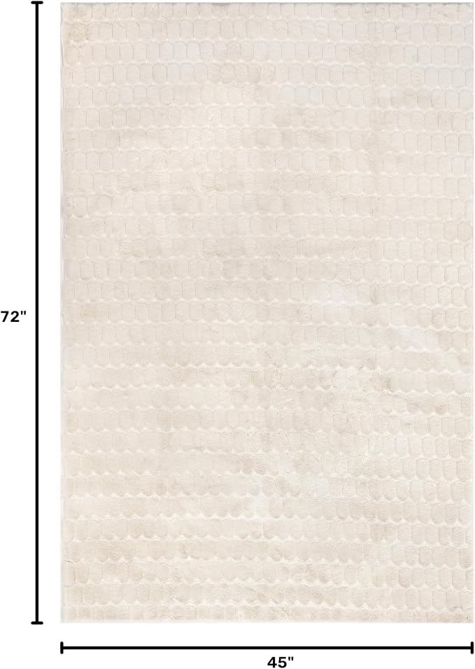 Nuloom Nia Beige, 3'9" x 6', Cozy Shag, Fluffy and Soft, High Traffic, Stain Resistant, Easy Clean, Durable Machine Washable Area Rug for Bedroom, Living Room, Dining, Den, Foyer, Entryway