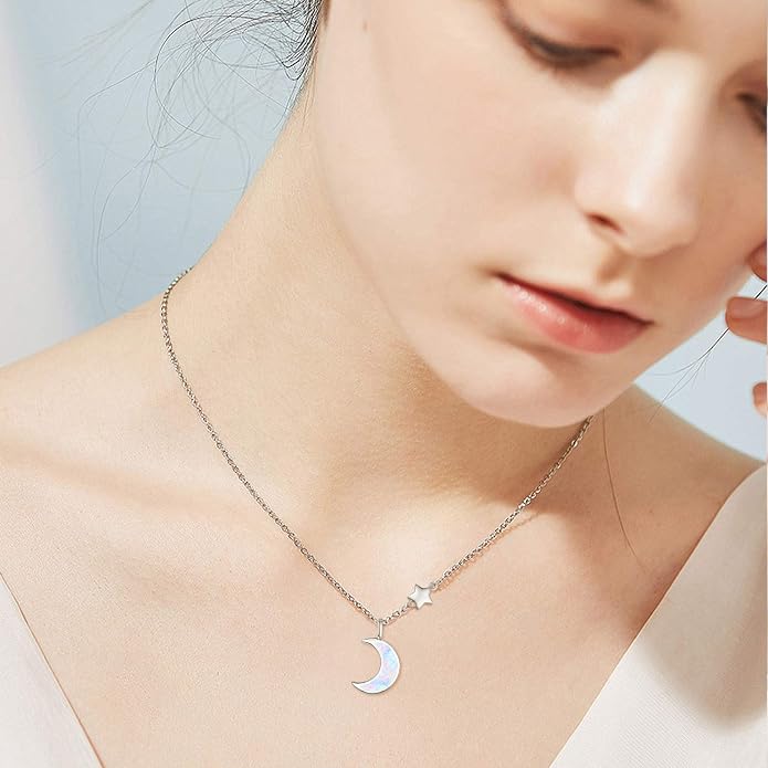 Cuoka 925 Sterling Silver Heart Necklace I Love You to The Moon and Back Pendant Sun Star Moon Necklace Jewelry for Women with Gifts Box