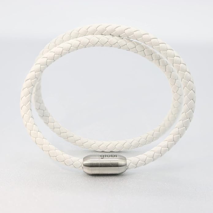 globi Leather Bracelet For Men | Genuine Wrap Braided Leather Cuff Bangle Bracelet with Magnetic Stainless Steel Clasp For Men/Women