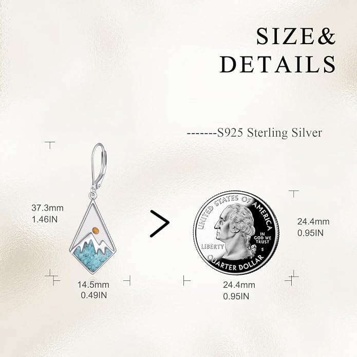 AOBOCO Mustard Seed Earrings for Women Sterling Silver Mountain Cross Earrings Dangle Christian Religion Jewelry Mothers Day Birthday for Mom Wife Friends