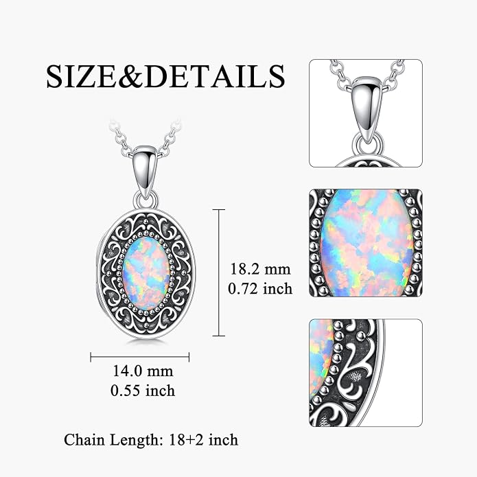 PELOVNY Locket Necklace That Holds Pictures 925 Sterling Silver Photo Locket Pendant Birthday Christmas Memorial Jewelry Gifts for Women Men