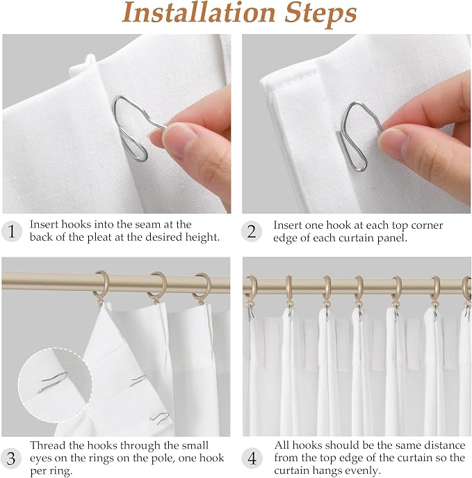 Soft White Pinch Pleat Linen Curtains 102 Inch Length 2 Panels Set for Bedroom Dining Room Semi Sheer Linen Boho Farmhouse Neutral Window Curtains 102 Inches Long for Living Room Nursery 50x102