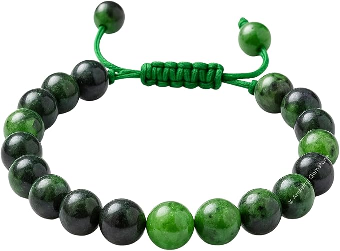 Amazing Gemstone Ruby Zoisite Bracelet, Gifts for Men & Women - Protection Healing Crystal Bracelet - 8mm Gemstone Beaded Adjustable Bracelet, Pulseras para Hombres Mujer Stocking Stuffers