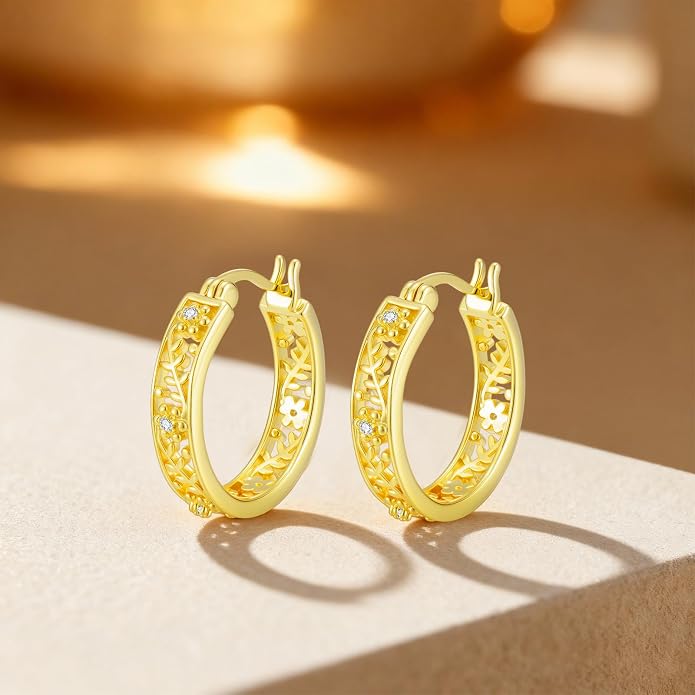 Gold Dainty Hoop Earrings for Women Hypoallergenic Lightweight 14K Gold Huggie Earrings Jewelry Valentines Day Gifts for Wife Girlfriend Her