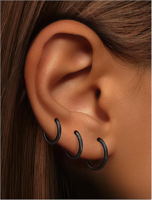 20G 18G 16G 14G 12G 10G 8G 6G Nose Rings Hoops 316l Surgical Steel Clicker Septum Lip Ring Tragus Helix Daith Rook Conch Snug Cartilage Lobe Earrings Hoop Piercing Jewelry For Women Men