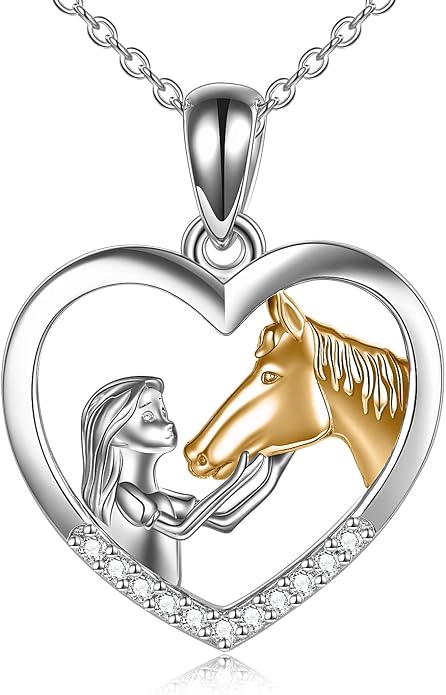 YFN Horse Pendant Necklace Sterling Silver Women with Horse Gift for Women