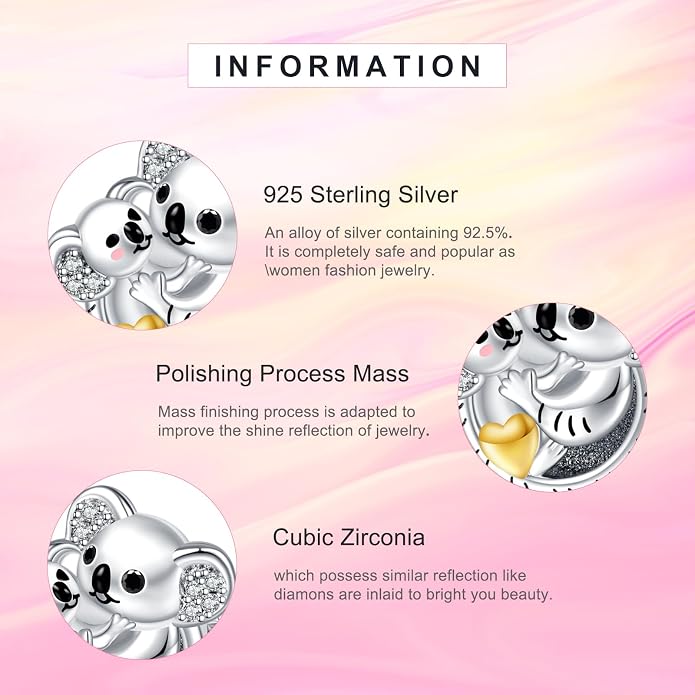 NINGAN 925 Sterling Silver Charm Golden Love Charm Buckle Safety Chain Travel Bead Firefly Dragonfly Pendant, Suitable for Women Bracelet and Necklace as Gift from Mom and Friends