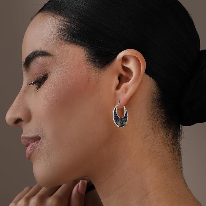 LeCalla 925 Sterling Silver Hoops Earrings | Hollow-Puff Shrimp Earring Hoops | Women's Gold-Plated Jewelry | Lightweight Electroforming Hoop Earring Jewelry for Birthday