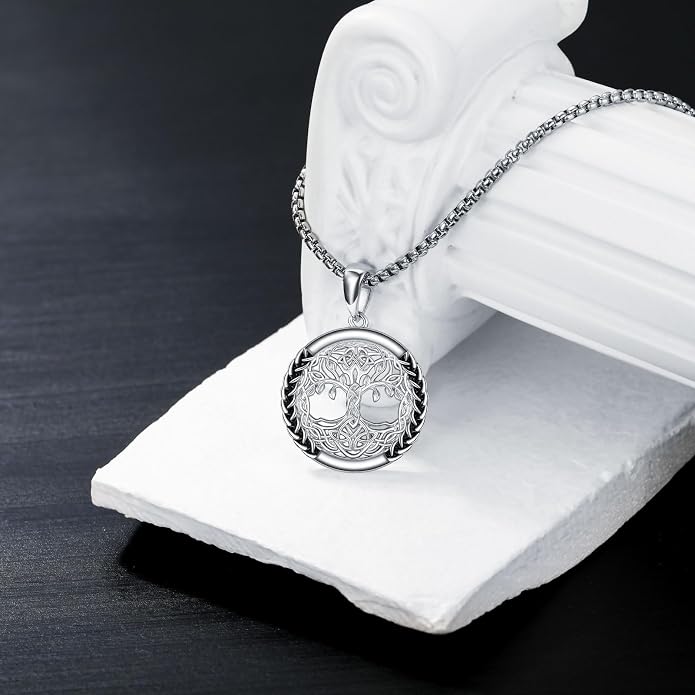 S925 Sterling Silver Poseidon Trident/Peace Sign/Coexist Peace Symbol/Pirate/Arrowhead/Flower of Life/Thor's Hammer Jewelry Necklace Gifts for Women Men