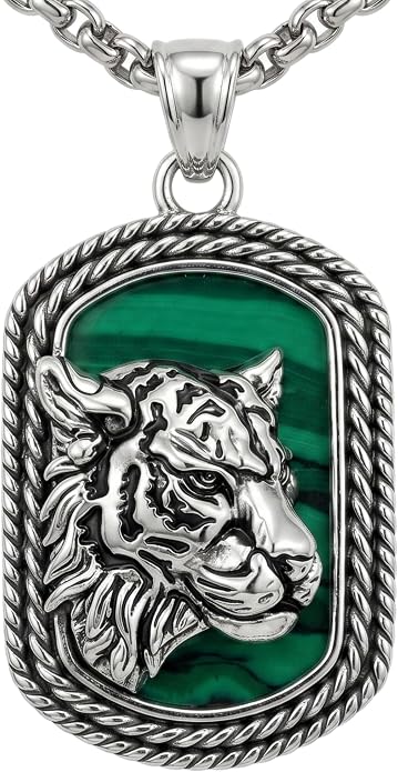 CRMAD Viking Owl/Raven Necklace Vintage Animal Totem Pendant Rune of Lune Jewelry Gift for Men and Women 24 in Chain