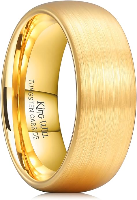 King Will Wedding Band for Men Women, 2/4/6/7/8mm Domed Matte Brushed Tungsten Carbide Rings, Solid/Dual Color Engagement Rings, Comfort Fit