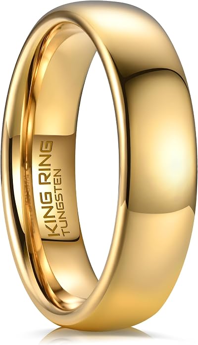 King Ring Tungsten 4/6/8mm Rings – Super Polished Wedding Bands – Designed in USA