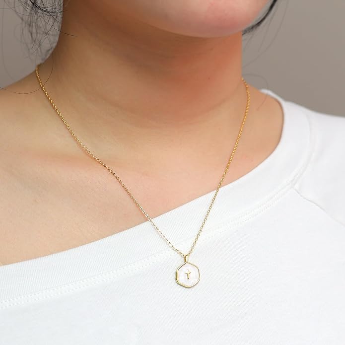 14K Gold Plated Paper Clip Chain Link Necklace Satellite Cross Key Starfish Turquoise Heart Necklace for Women