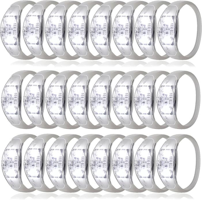 50 PCS Voice Activated Sound Control LED Flashing Bracelet colourful LED Glow Flashing Wristband Toys for Concerts, Sports, Night Events, Game Prizes, Party Favors