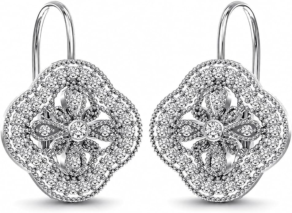 LeCalla 925 Sterling Silver Leverback Drop Earrings Lightweight Bohemia Teardrop Drop Dangle Earring for Women