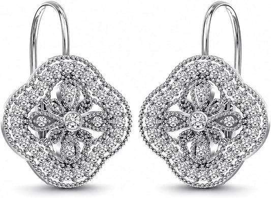LeCalla 925 Sterling Silver Leverback Drop Earrings Lightweight Bohemia Teardrop Drop Dangle Earring for Women