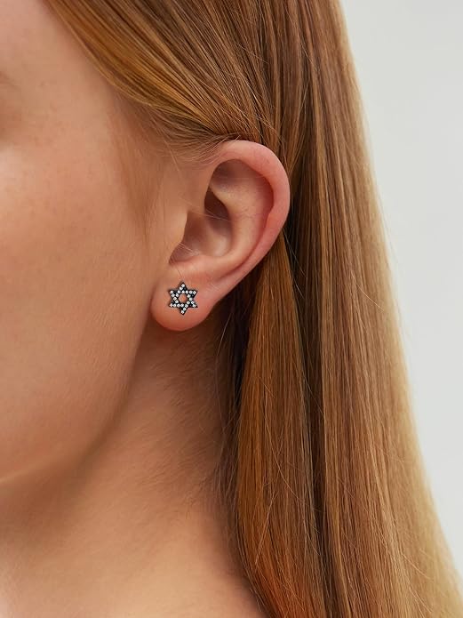 ChicSilver 925 Sterling Silver Earrings Dainty Bar/Circle/Triangle/Star/Ball Stud Earrings for Women with Gift Box, Hypoallergenic Earrings for Sensitive Ears