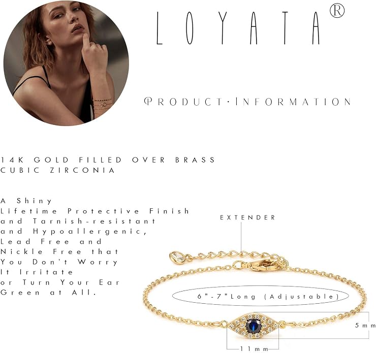 LOYATA Gold Bracelet Gold 14K Gold Filled Dainty Chain Simple Jewelry Gift for Women