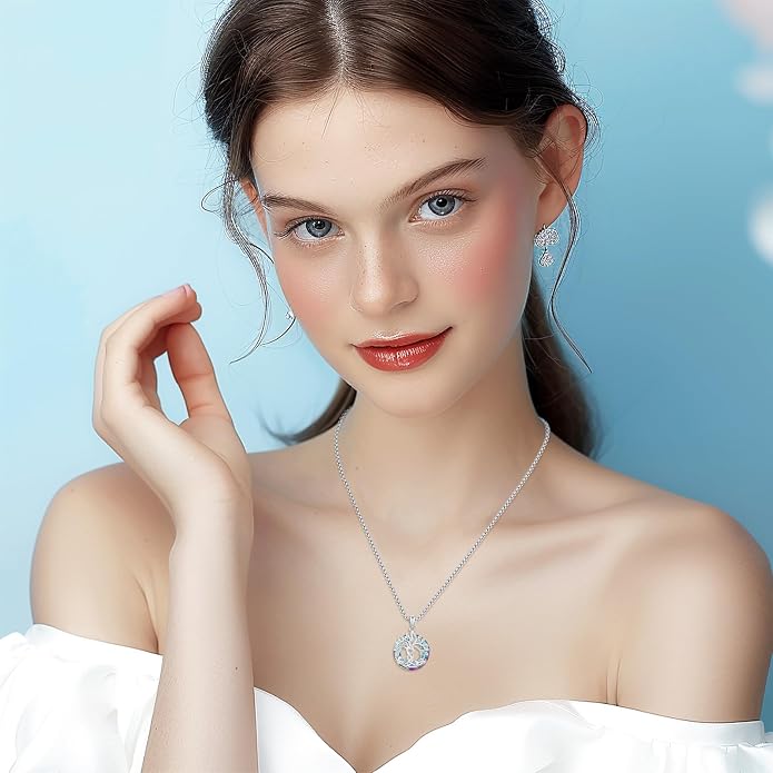Tree of Life Necklace for Women 925 Sterling Silver Family Tree of Life Pendant with Austrian Crystal 22 Inches Chain