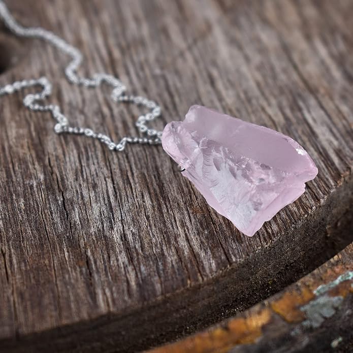 Raw Gemstone Dainty Pendant Necklace for Women, Trendy Healing Chakra Crystal, Birthstone Handmade 925 Sterling Silver Adjustable 18 inch Chain Jewelry, Birthday Gifts