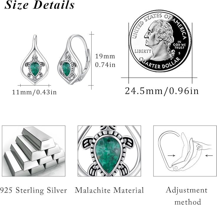 Cute Animal Leverback Earring 925 Sterling Silver Summer Bohemia Beach Theme Earrings for Women