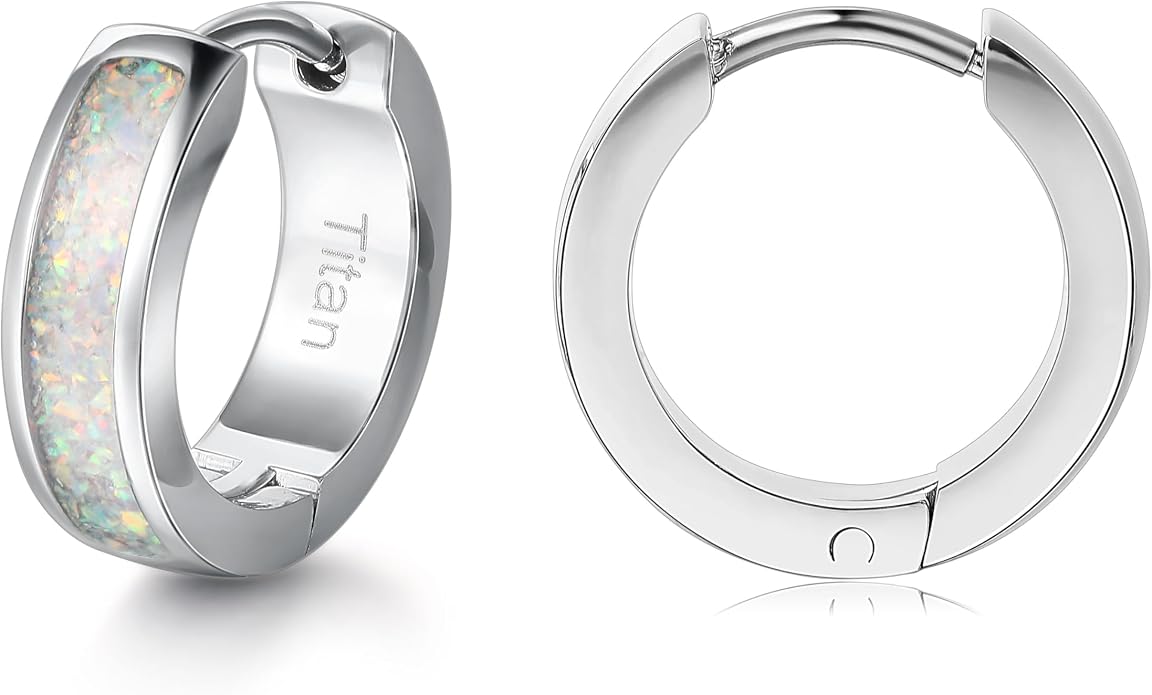 Limerencia G23 Pure Titanium Hypoallergenic Chunky Wide Hoop Earrings |Cubic Zirconia Earrings | for Women Pave 5A grade CZ Sparkly for Sensitive Ears