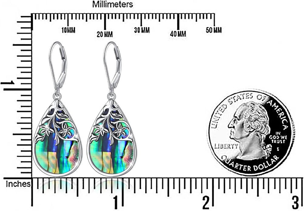 Sterling Silver Leverback Dangle Earrings for Women Teardrop Filigree 14K Gold Plated Dangly Earrings Mother’s Day Gift