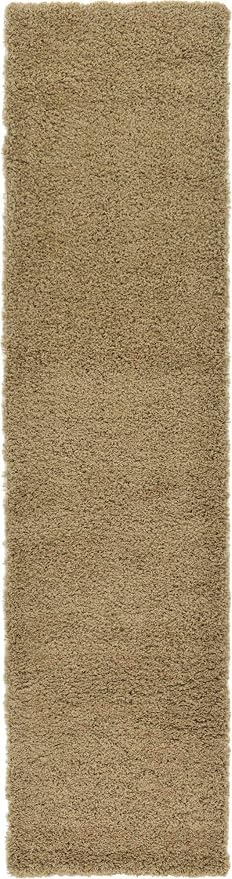 Unique Loom Solid Shag Collection Area Rug (2' 7" x 10' Runner, Sandy Brown)