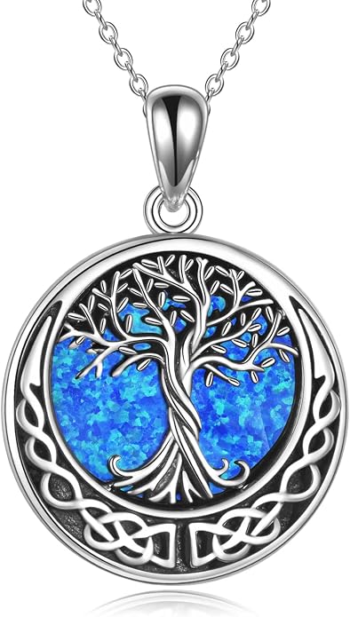 ONEFINITY Tree of Life Necklace 925 Sterling Silver Abalone Shell Celtic Knot Pendant Necklace for Women Jewelry