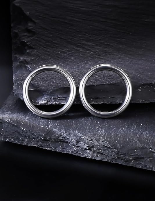 20G 18G 16G 14G 12G 10G 8G 6G 4G 2G Nose Rings Hoops Astm F136 Titanium Clicker Septum Lip Ring Tragus Helix Daith Rook Conch Snug Cartilage Lobe Earrings Hoop Piercing Jewelry For Women Men