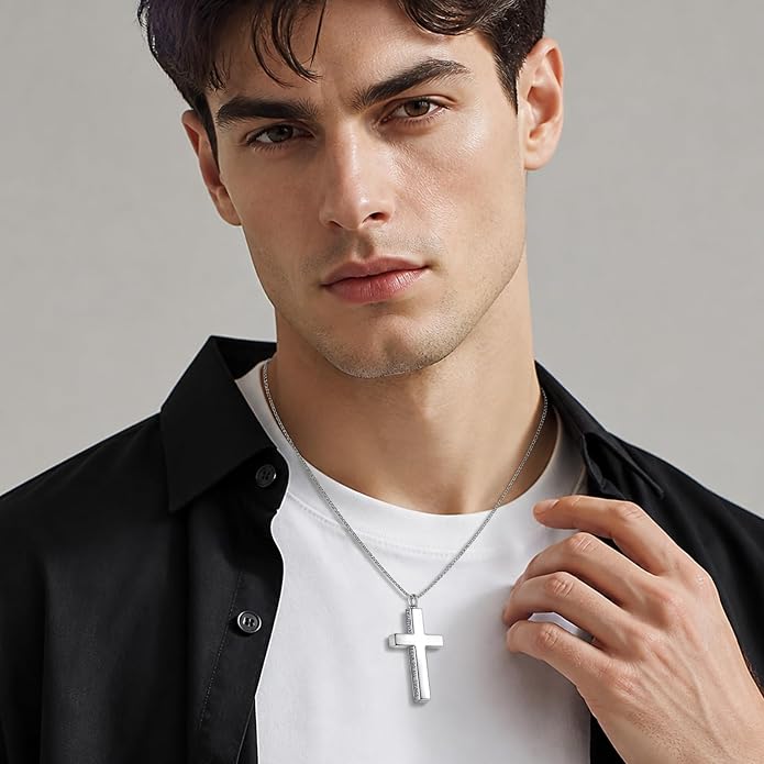 POPLYKE Cross Necklace 925 Sterling Silver Philippians 4:13 I Can Do All The Things Inspirational Necklace Gifts for Women Men 20+2''