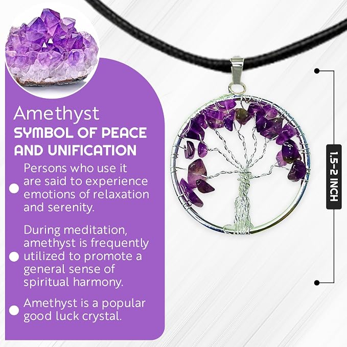 Amethyst Crystal Tree, Chakra Gemstone Gift for Feng Shui Healing